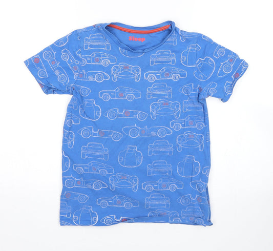 M&S Boys Blue Pyjama Top Size 9-10 Years - Car Print
