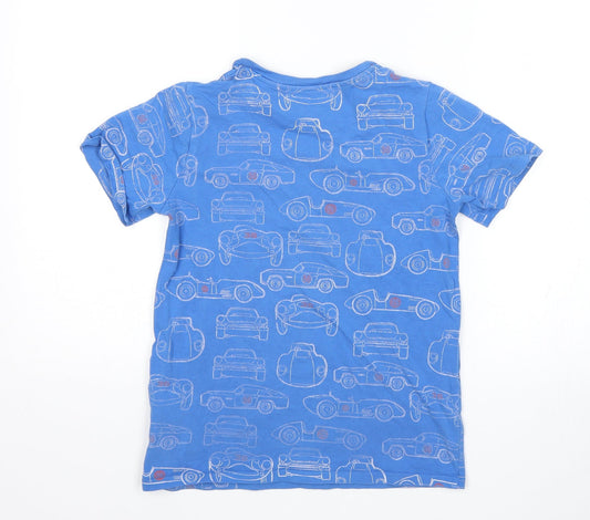 M&S Boys Blue Pyjama Top Size 9-10 Years - Car Print