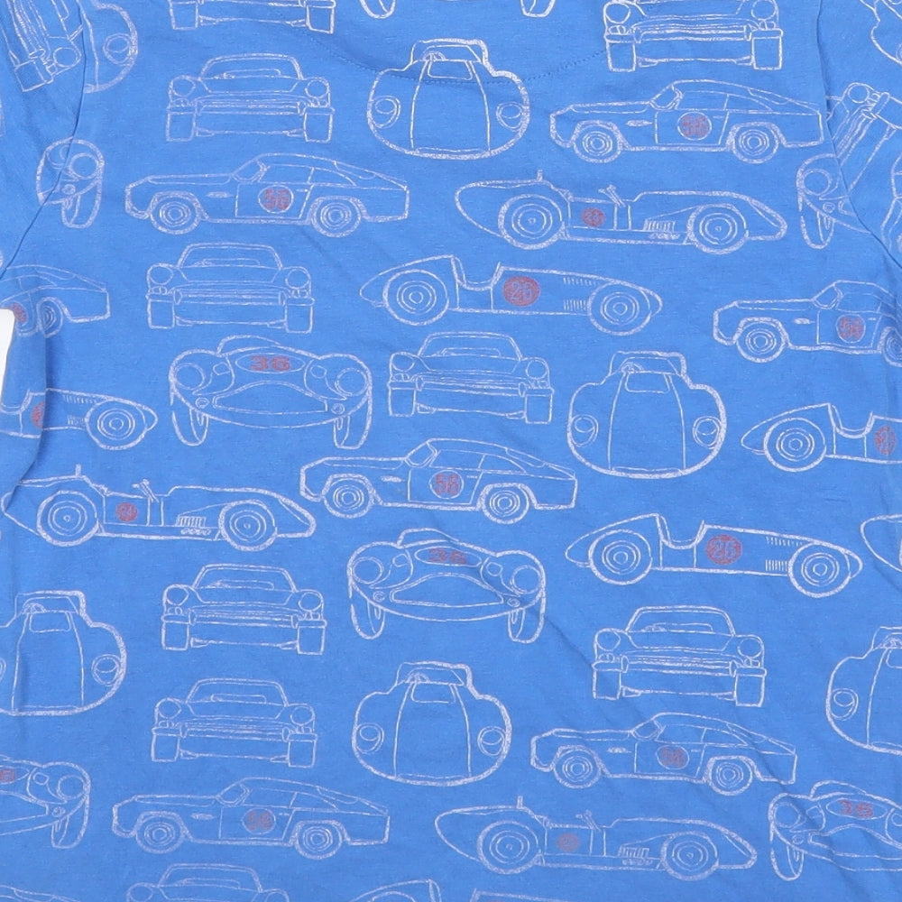 M&S Boys Blue Pyjama Top Size 9-10 Years - Car Print