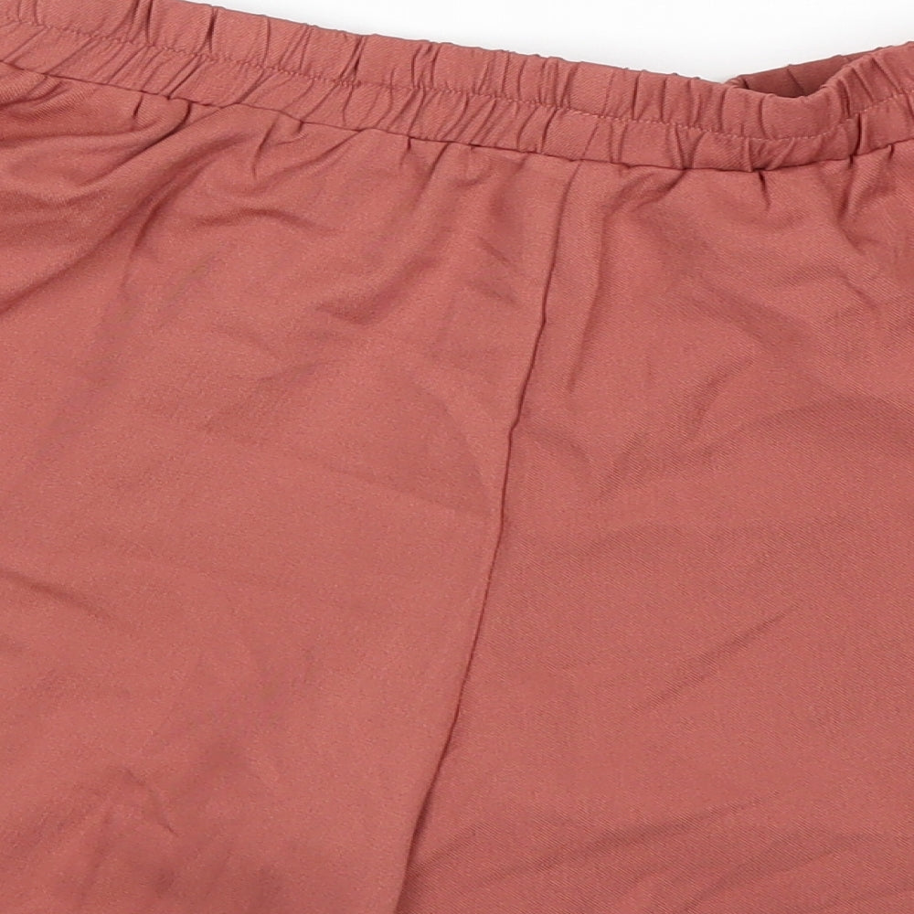 PRETTYLITTLETHING Womens Orange Paperbag Shorts Size 8