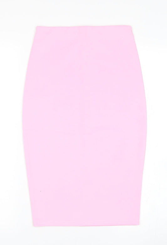 PRETTYLITTLETHING Womens Pink Bandage Skirt Size 8