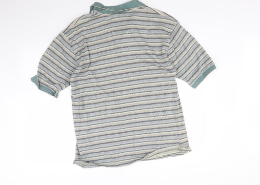 Bahama bay Mens Multicoloured Striped Polo Size L - Ocean world