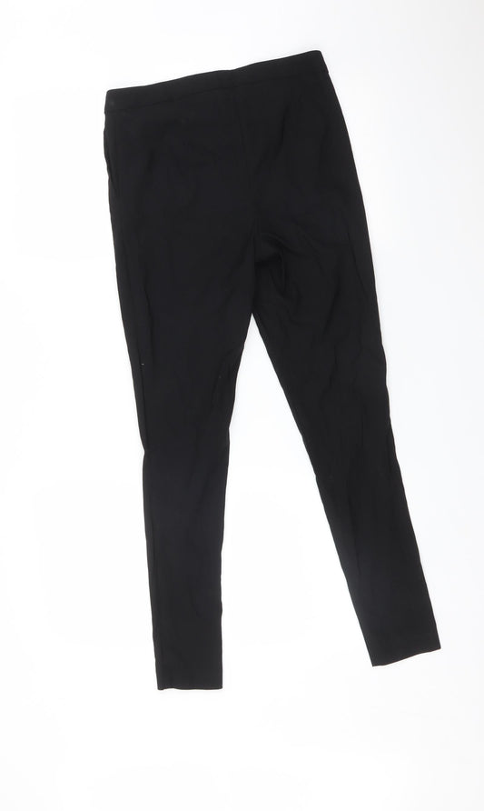 Womens UK Size 8 Preworn Regular Fit Black Trousers