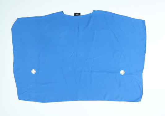 Wallis Womens Blue Poncho Size XL