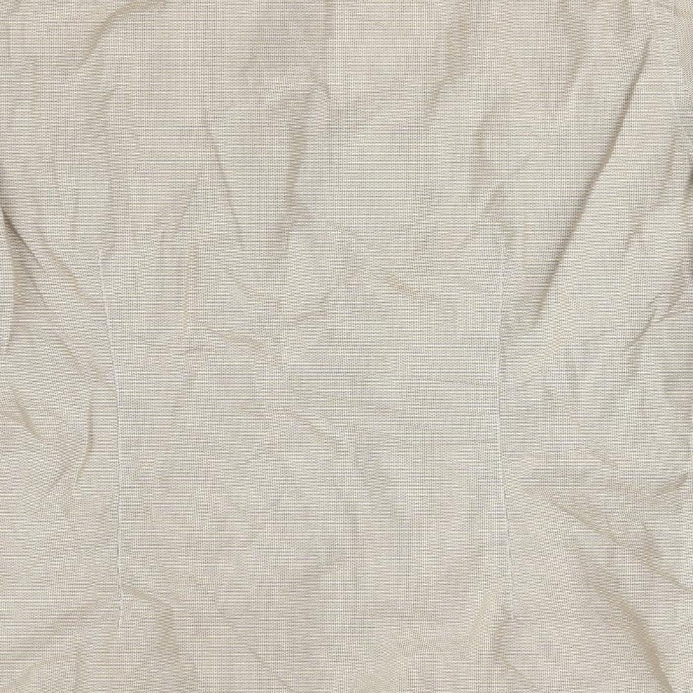 Mens UK Size M MNG Beige Button-Up Long Sleeve Casual Shirt
