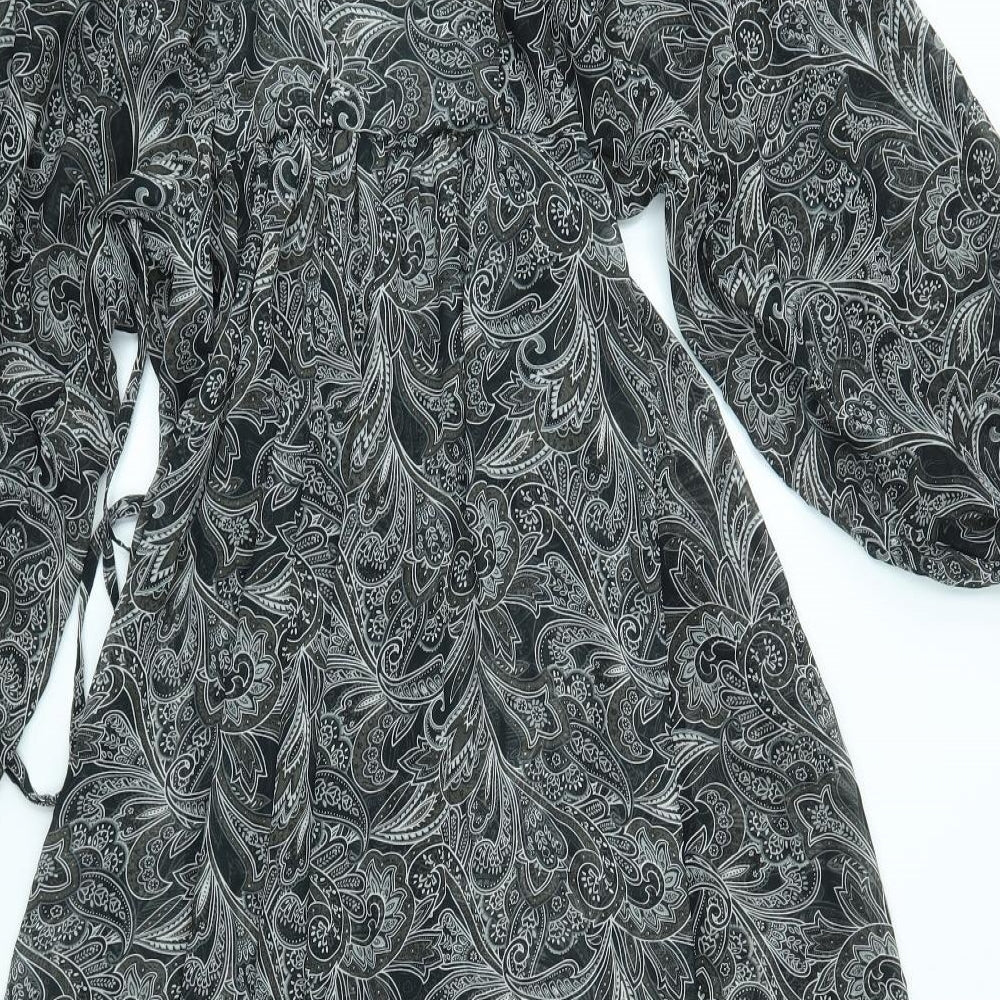 Primark Womens Grey Paisley A-Line Size 10