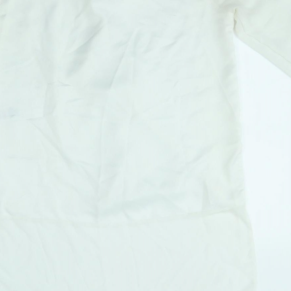 Womens UK Size 10 Lipsy london White Basic Button-Up