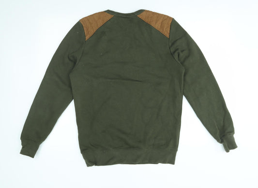 H&M Mens Green Pullover Jumper Size S