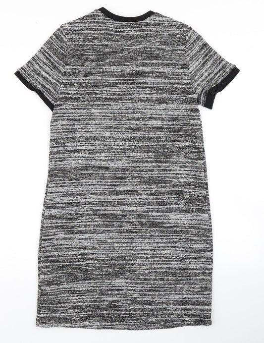 New Look Womens Grey Striped T-Shirt Dress Size 8
