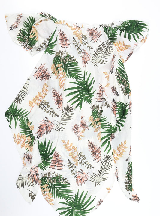 SheIn Womens White Floral Kaftan Size S