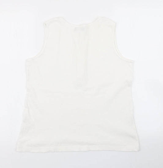 Womens UK Size M BM White Basic Tank