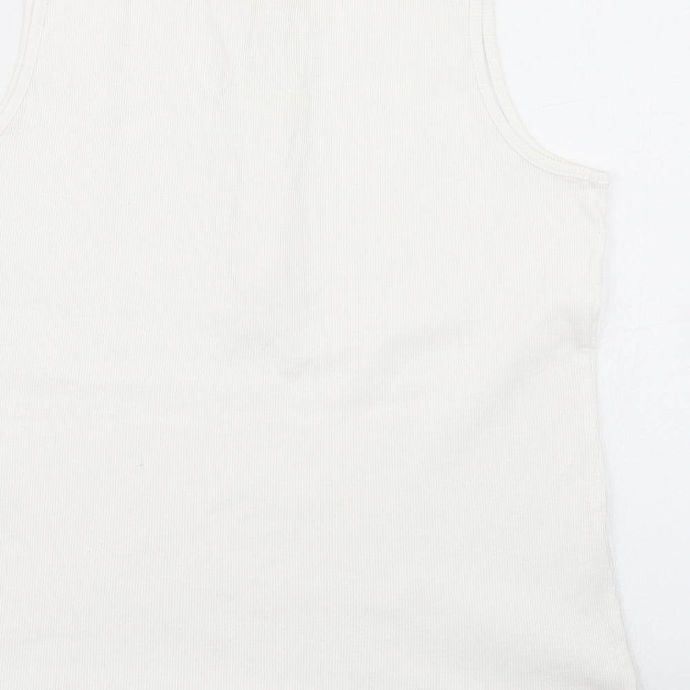 Womens UK Size M BM White Basic Tank