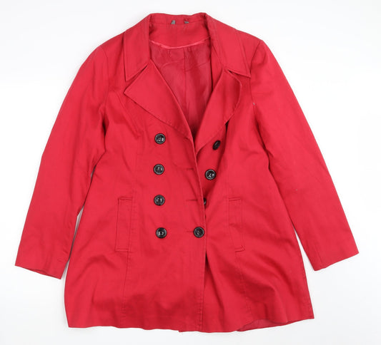 South Womens Red Overcoat Coat Size 14