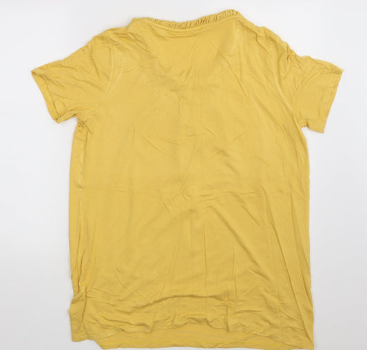 Womens UK Size 14 Damart Yellow Basic T-Shirt