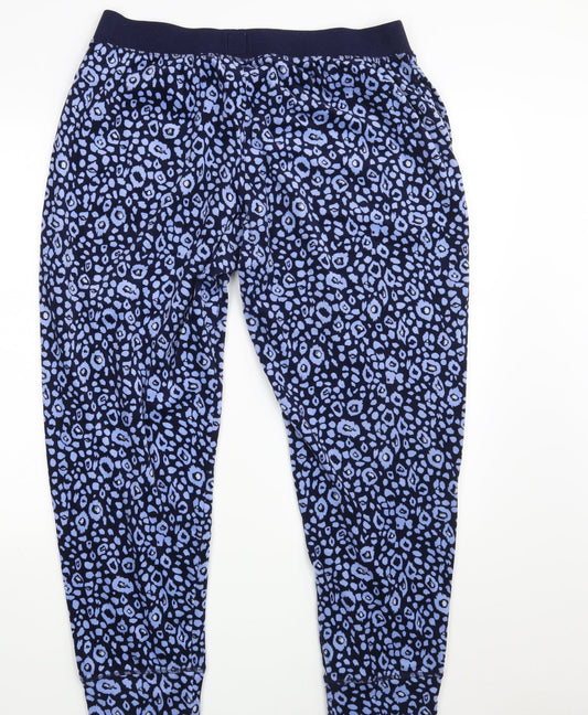Jane & Bleecker Womens Blue Animal Print Jogger Trousers Size L L28 in