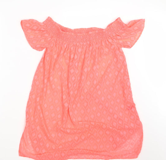 George Womens Orange Argyle/Diamond A-Line Size M