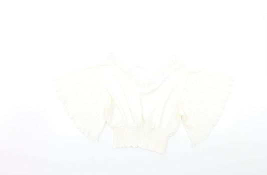 Womens UK Size S Preworn White Basic Blouse