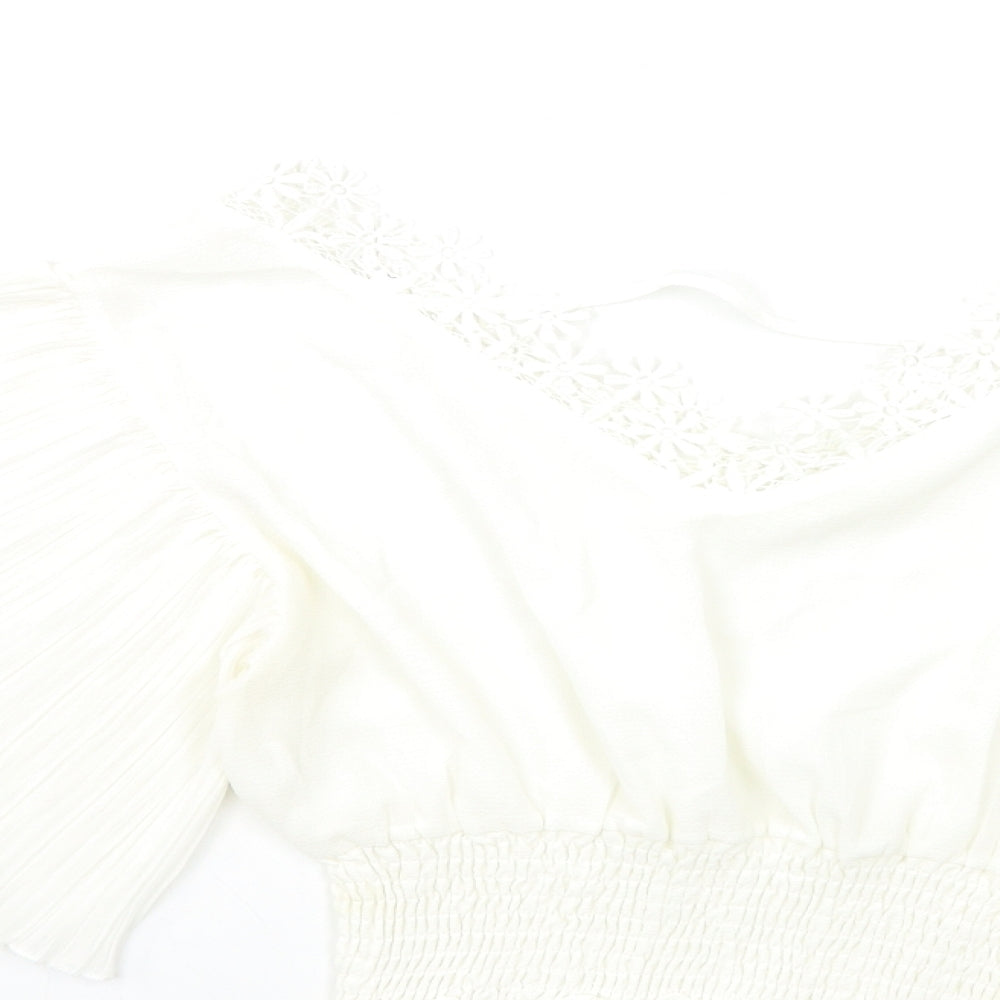 Womens UK Size S Preworn White Basic Blouse