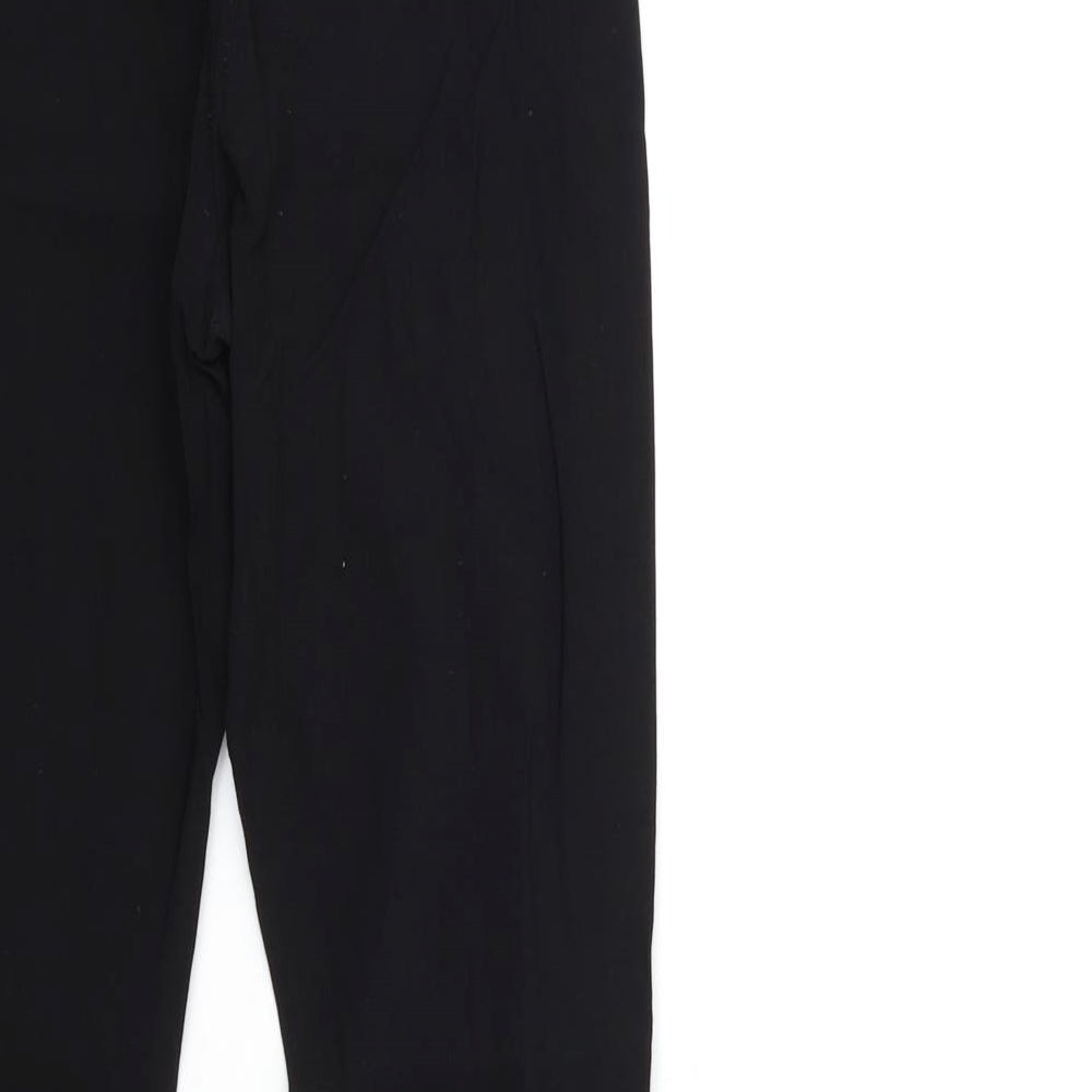 Womens UK Size 10 Preworn Regular Fit Black Trousers