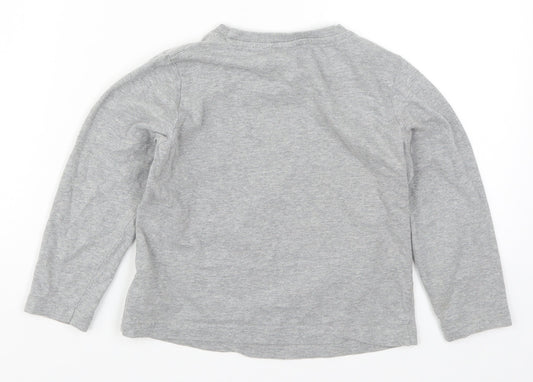 Preworn Boys Grey Solid Pyjama Top Size 5-6 Years - Minions I Won't Bite