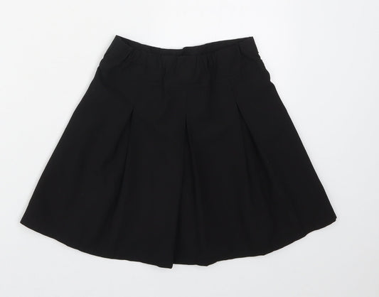 TU Girls Black Pleated Skirt Size 7 Years