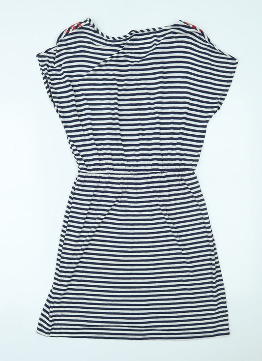 George Womens Blue Striped Fit & Flare Size 12