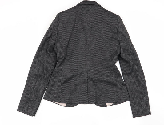 NEXT Womens Black Geometric  Jacket Blazer Size 8