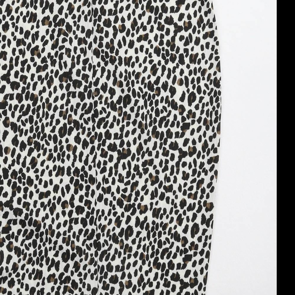 PRETTYLITTLETHING Womens White Animal Print Straight & Pencil Skirt Size 6