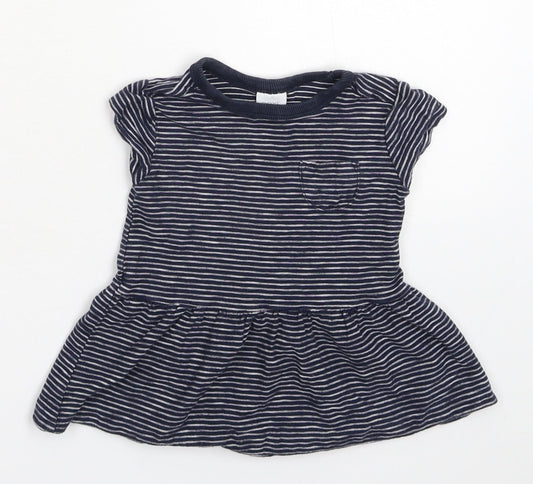 NEXT Girls Blue Striped Fit & Flare Size 6-9 Months