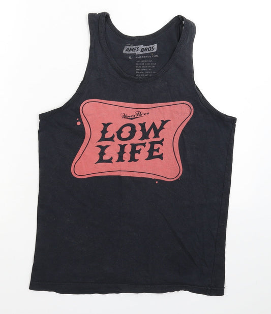 Ames Bros Mens Blue Basic Tank Size S