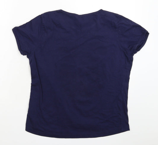 Womens UK Size 14 Miso Blue Basic T-Shirt