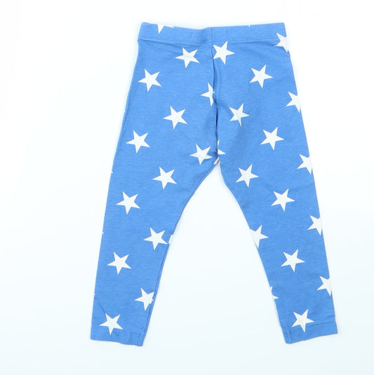 M&S Boys Blue Argyle/Diamond Capri Leggings Size 18-24 Months