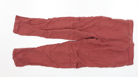 Primark Womens Red Trousers Size 8 L25 in