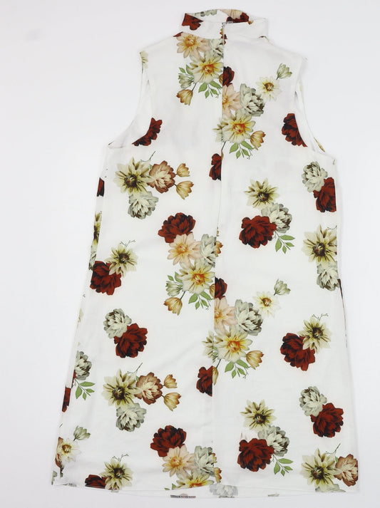 New Look Womens White Floral A-Line Size 12