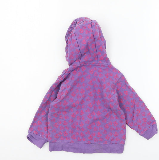STACCATO Girls Purple Floral Jersey Jacket Size 12 Months