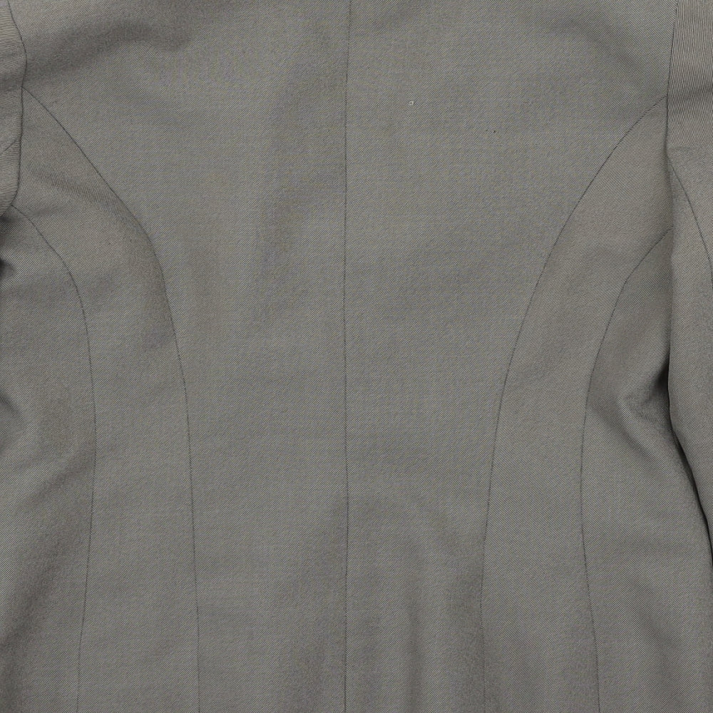 Brand and care label for Atmosphere women’s grey jacket suit, size UK 14