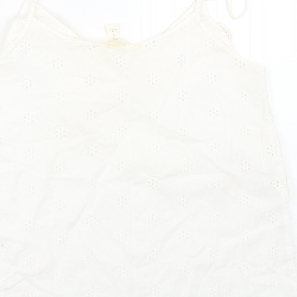 Womens UK Size 8 H&M White Basic Tank