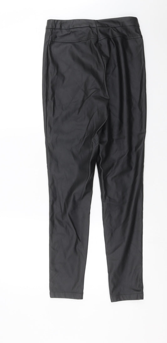 Womens UK Size 10 Missguided Regular Fit Black Trousers