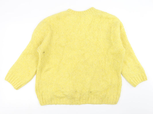 Womens UK Size L New Look Yellow Pullover Jumper