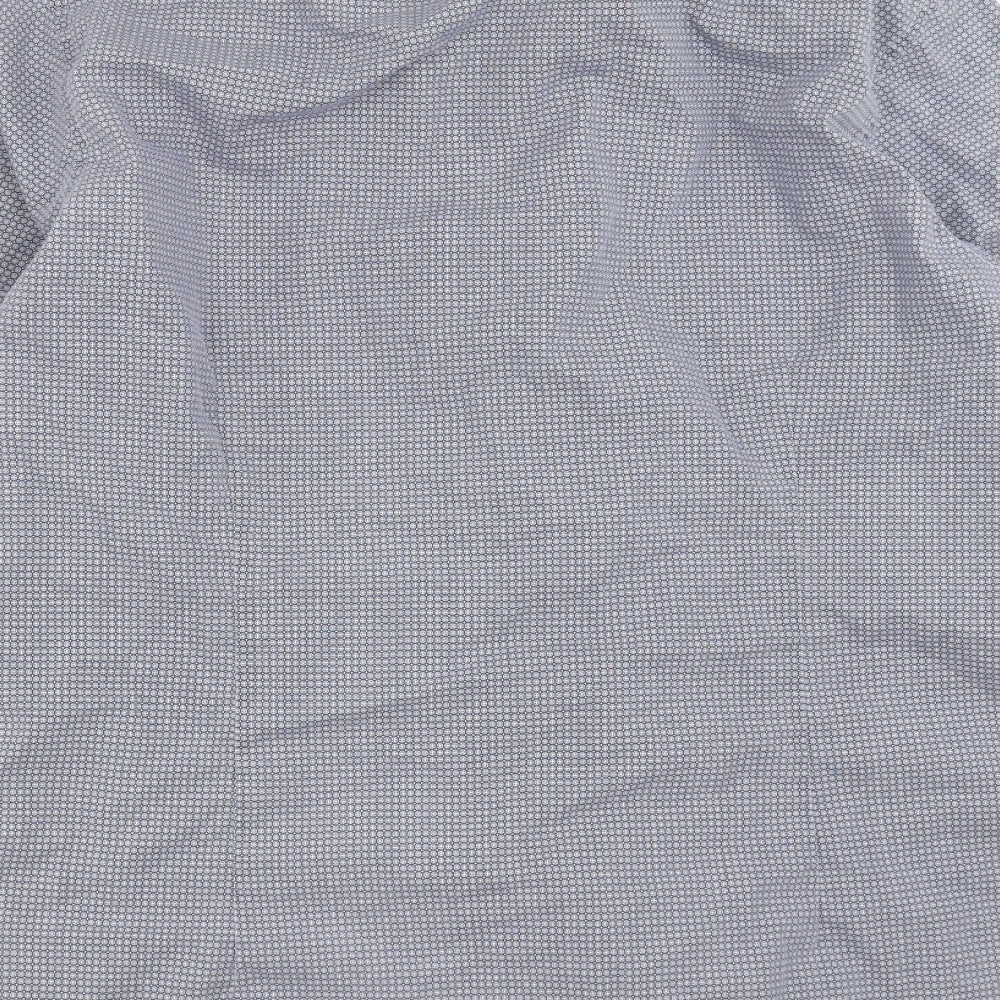 Mens UK Size 16 Debenhams Blue Button-Up Long Sleeve Casual Shirt