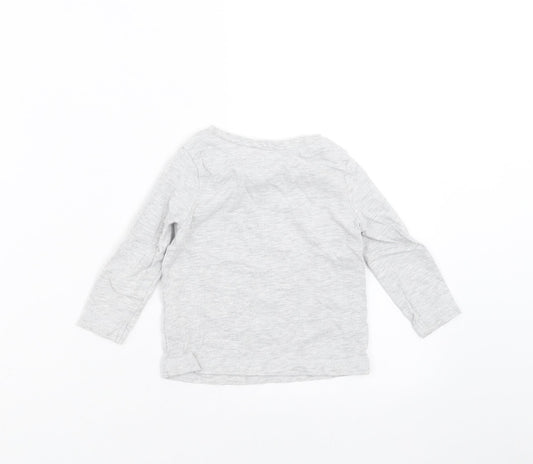 George Baby Grey Basic T-Shirt Size 12-18 Months - zooming off to sleep