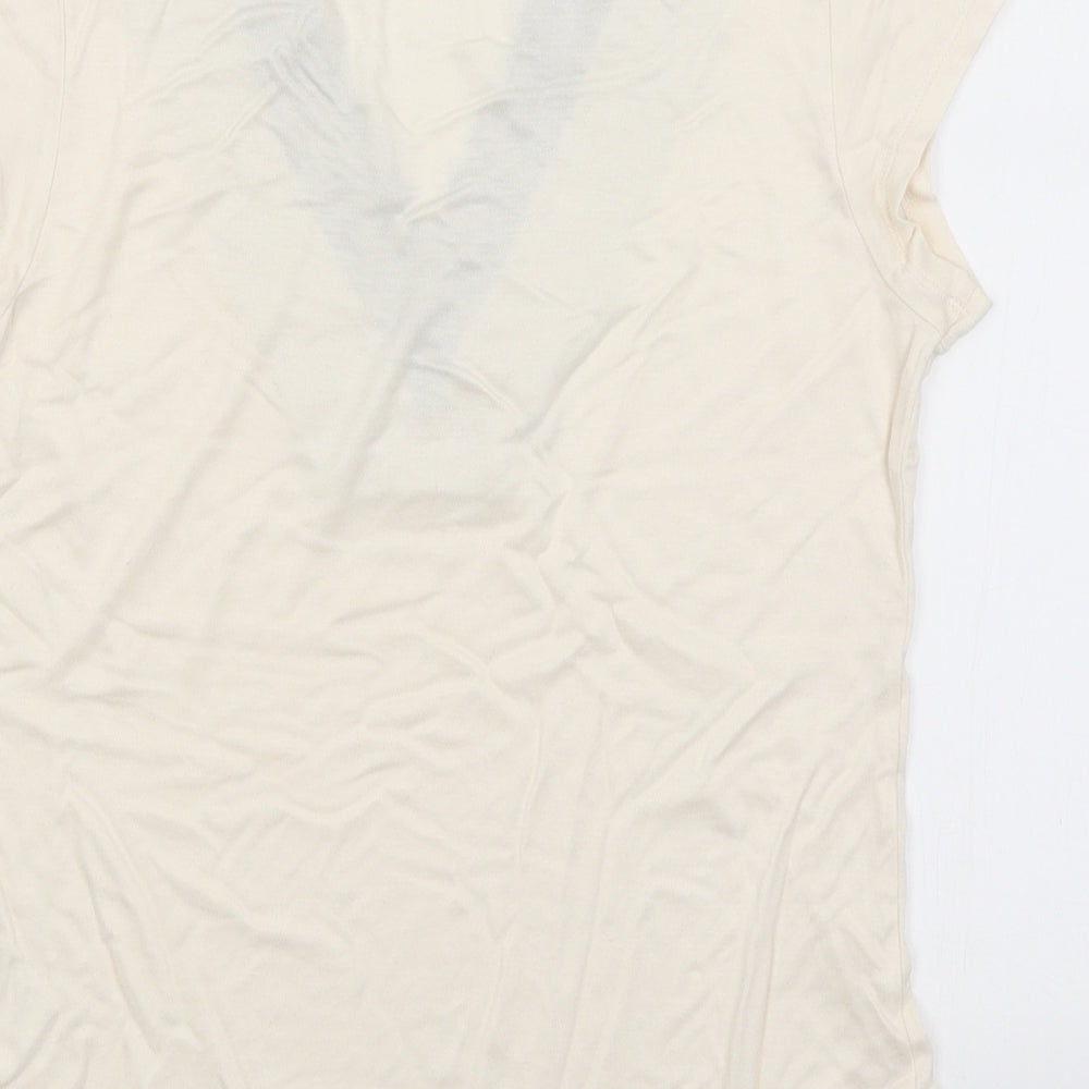 Womens UK Size M H&M Ivory Basic T-Shirt