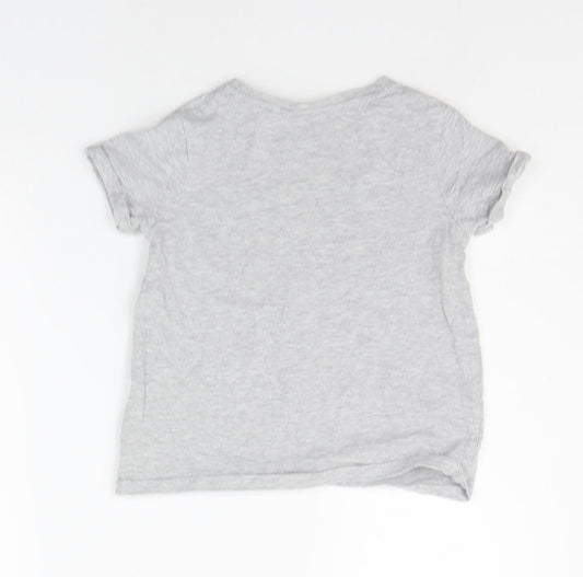 NEXT Girls Grey Basic T-Shirt Size 6 Years