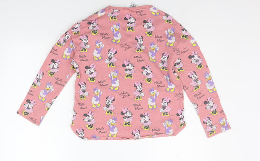 NEXT Girls Pink Geometric Pullover Jumper Size 10 Years - mini mouse