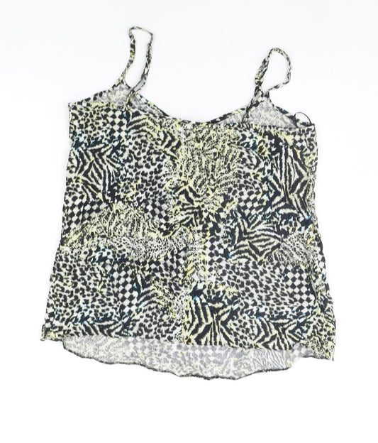 Miss Selfridge Womens Beige Geometric Basic Tank Size 14