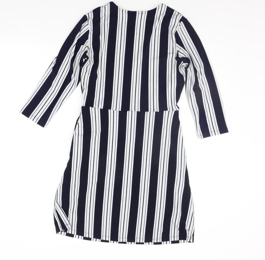 H&M Womens Blue Striped A-Line Size XS