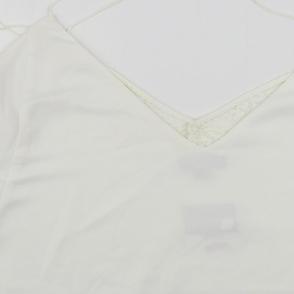 Womens UK Size 12 Topshop Ivory Basic Blouse