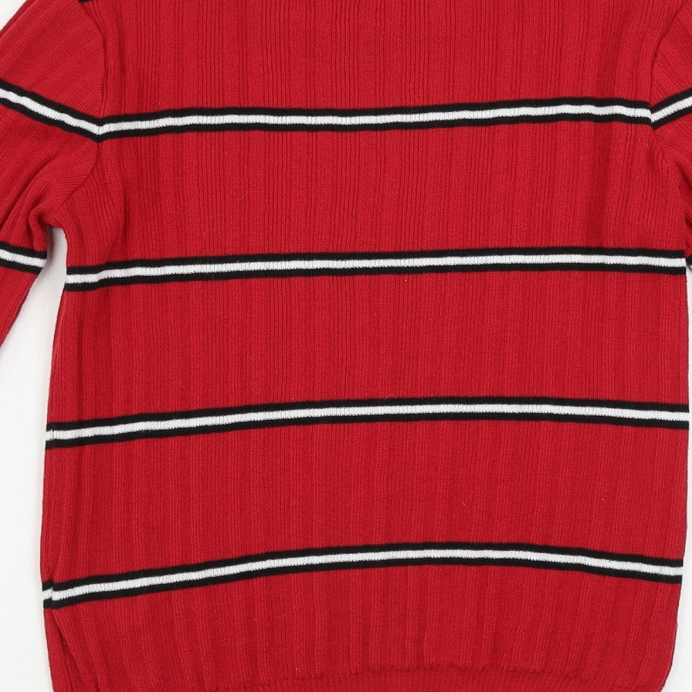 Primark Womens Red Striped Pullover Jumper Size 14