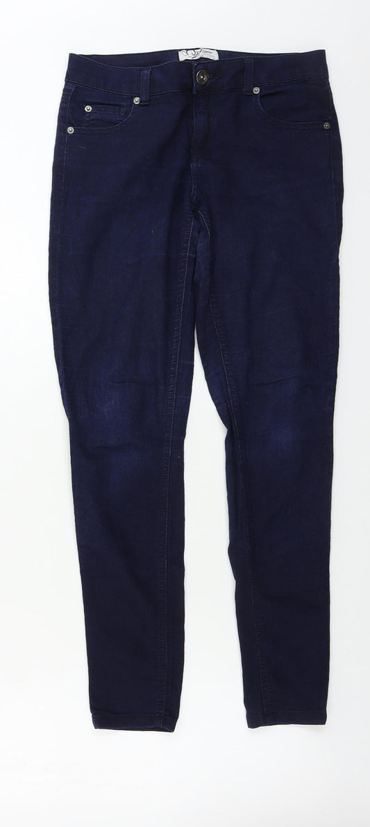 Additional front view of Miss Selfridge women’s blue jegging jeans, size UK 10, 26-inch leg