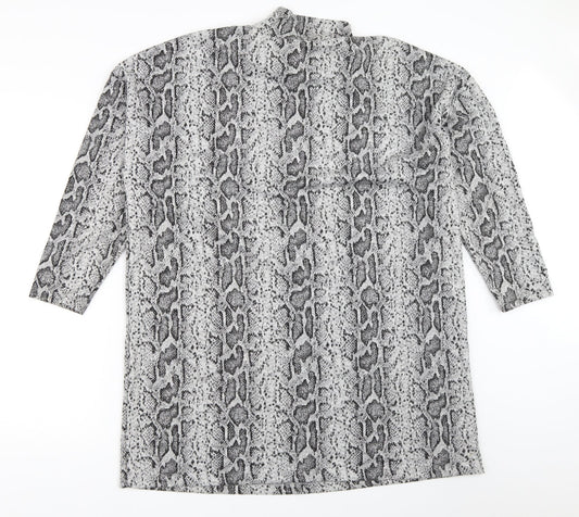 F&F Womens Grey Animal Print Pullover Jumper Size 14